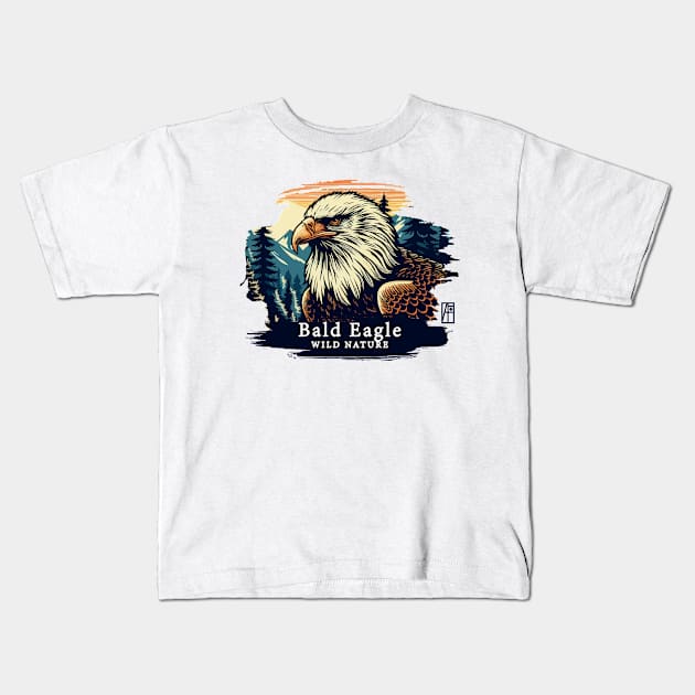 Bald Eagle - WILD NATURE - BALD EAGLE -4 Kids T-Shirt by ArtProjectShop